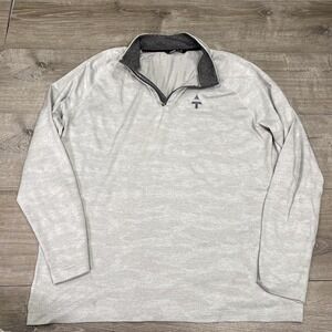 UNRL Pullover Mens XL Gray Heather Quarter Zip Thielen Foundation Performance